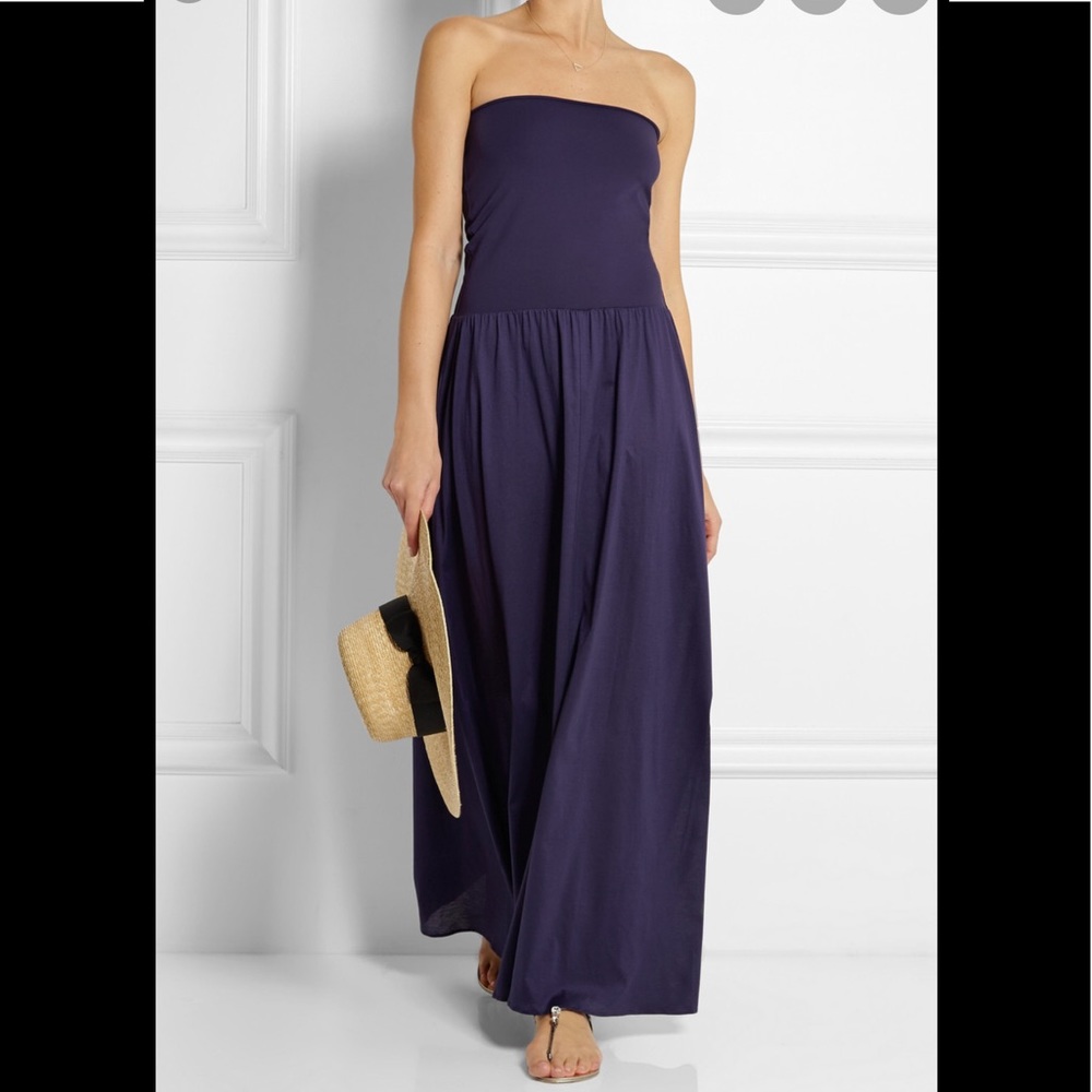 Eres Ankara Purple Strapless Maxi Dress